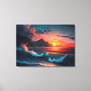 ISLAND SUNSET #1 LEINWANDDRUCK
