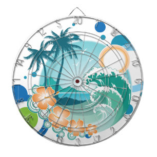 Island Surf Metal Cage Dartboard Dartscheibe