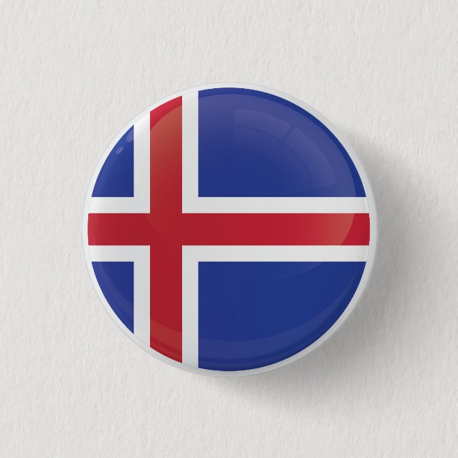 Island-Symbol-Flagge Button (Vorderseite)