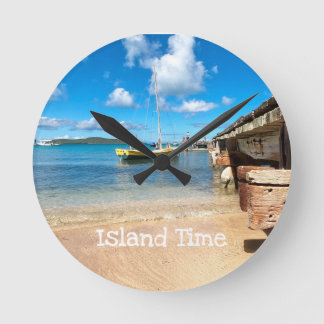 Island Time Clock Runde Wanduhr