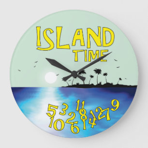 Island Time Große Wanduhr