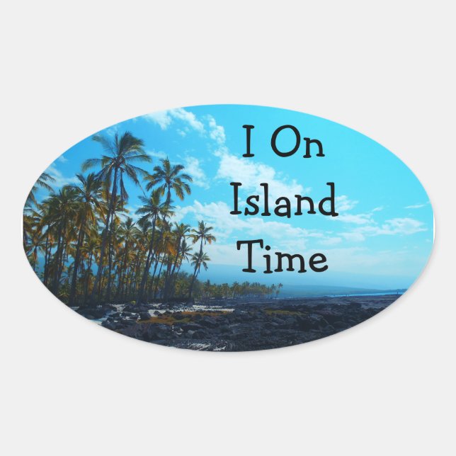 Island Time Spaß Hawaii Aufkleber (Vorderseite)