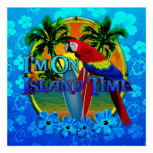Island Time Sunset Poster