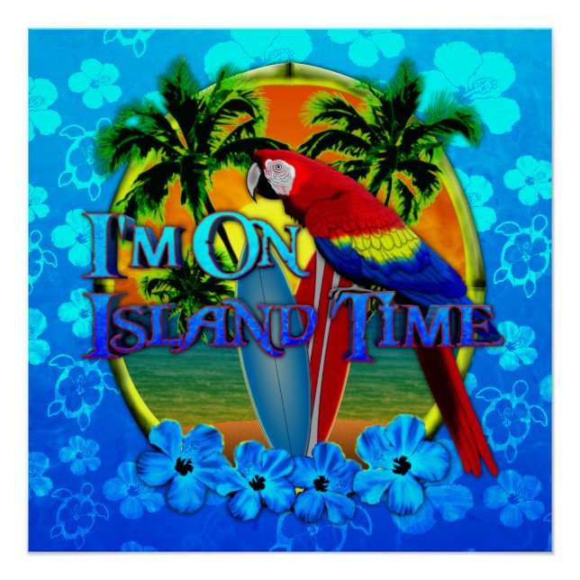 Island Time Sunset Poster (Vorderseite)