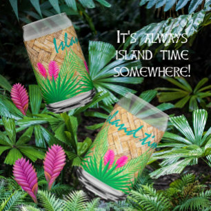 Island Time Tropical Beach Rattan Lila Ingwer Dosenglas