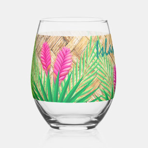 Island Time Tropical Beach Rattan Red Ginger Weinglas Ohne Stiel