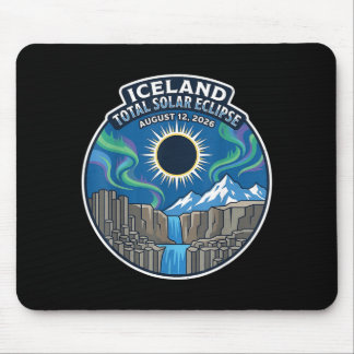 Island Totale Sonnenfinsternis 2026 Aurora Boreali Mousepad