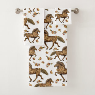 Island und Blume der 1930er Jahre Badhandtuch Set