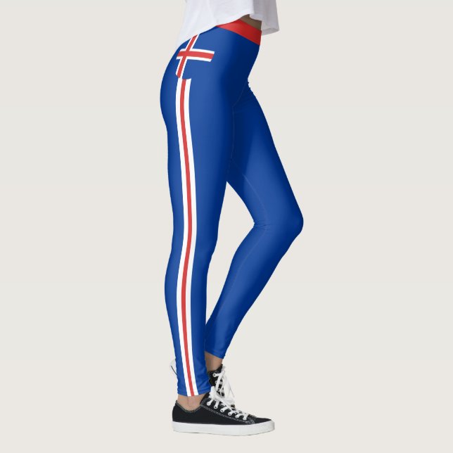 Island und Island Flag Mode, Reise-/Sportfan Leggings (Rechts)