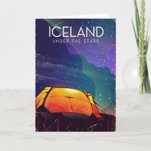 Island 'unter den Sternen' Vintage-Reiseposter Feiertagskarte