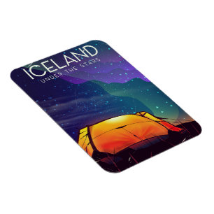 Island 'unter den Sternen' Vintage-Reiseposter Magnet
