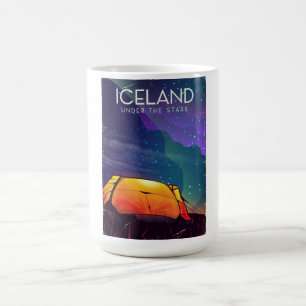 Island 'unter den Sternen' Vintage-Reiseposter Verwandlungstasse