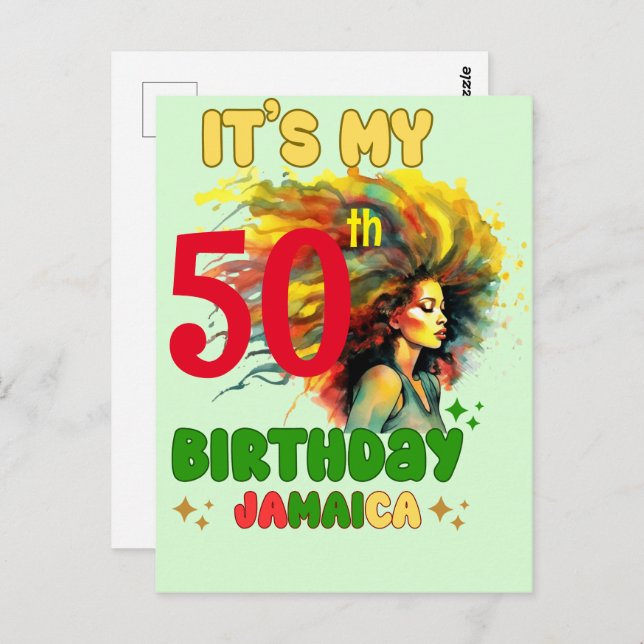 Island Vibes Jamaica Birthday Girl Group Matching Postkarte (Vorne/Hinten)