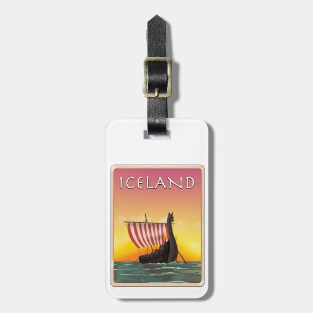 Island Viking Travel Poster Gepäckanhänger (Vorderseite vertikal)