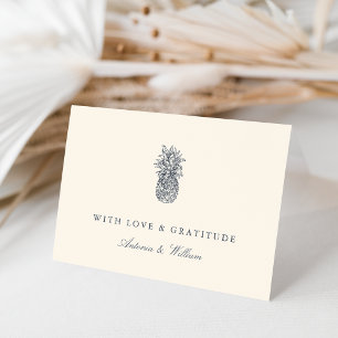 Island Vintage Ananas-Hochzeit Dankeskarte