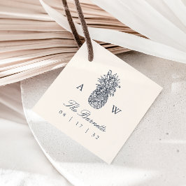 Island Vintage Ananas-Hochzeit Geschenkanhänger