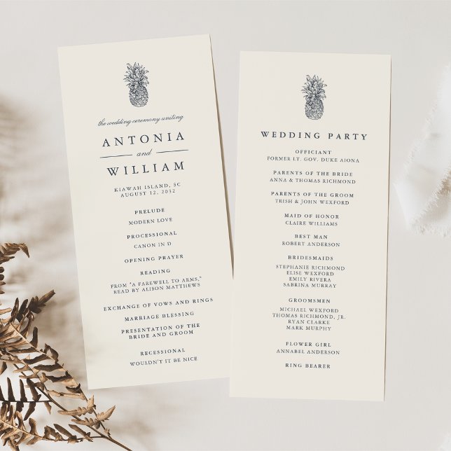 Island Vintage Ananas Hochzeit Programm (Von Creator hochgeladen)