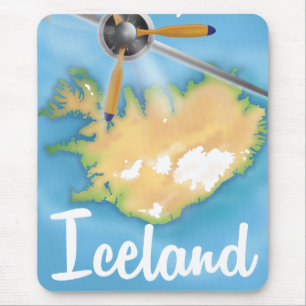Island Vintage-Reiseflugposter Mousepad