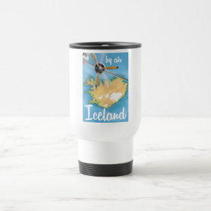Island Vintage-Reiseflugposter Reisebecher