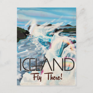 Island Vintage Travel Poster Postkarte