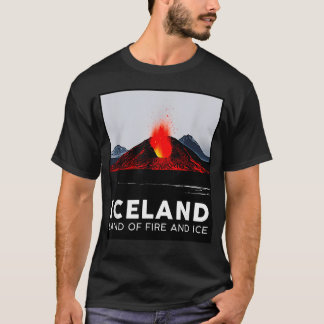 Island Vulkan Feuer Eis Wandern Camping Outdoor T-Shirt