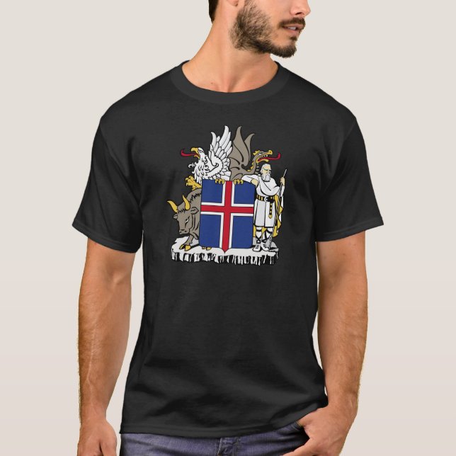 Island-Wappen T-Shirt (Vorderseite)