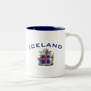 Island-Wappen Zweifarbige Tasse