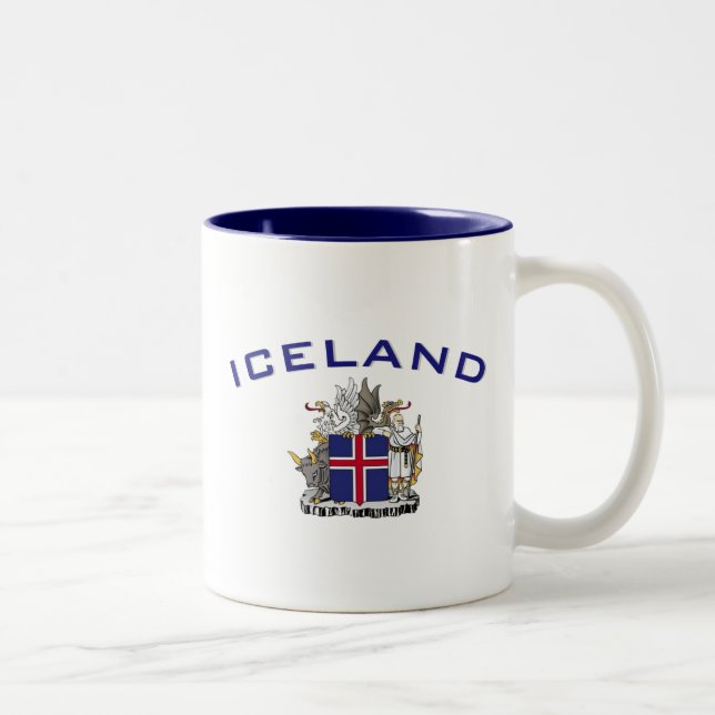 Island-Wappen Zweifarbige Tasse (Rechts)