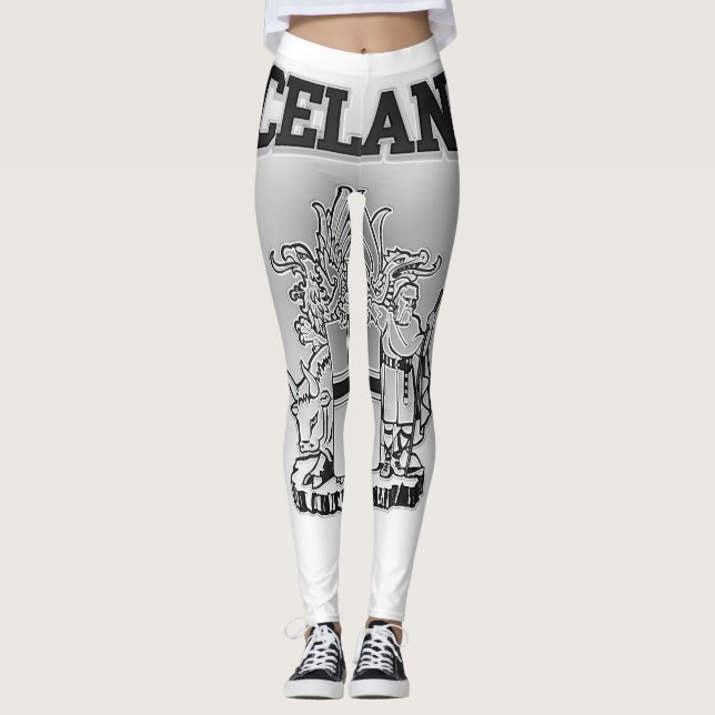 Island-Wappenschild Leggings (Vorderseite)