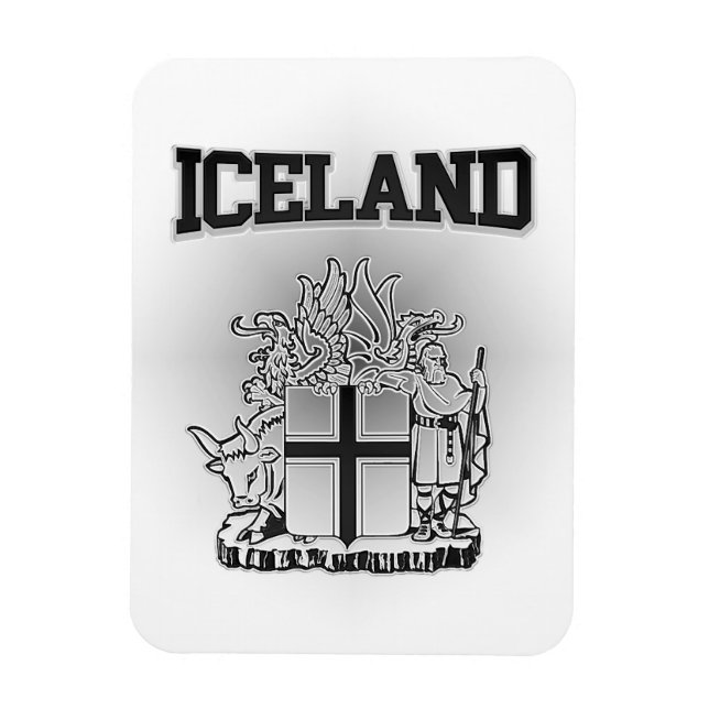 Island-Wappenschild Magnet (Vertikal)