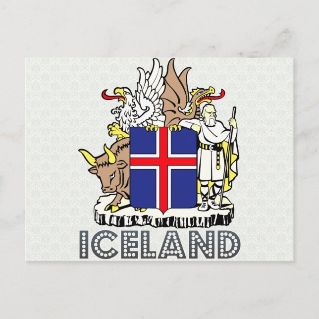 Island-Wappenschild Postkarte (Vorderseite)