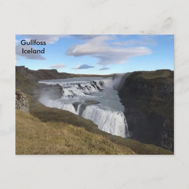 Island - Wasserfall Gullfoss Postkarte (Vorderseite)