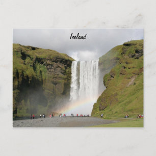 Island Wasserfall Postkarte