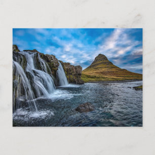 Island Wasserfall Postkarte