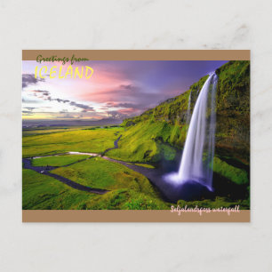 Island - Wasserfall Seljalandsfoss  Postkarte