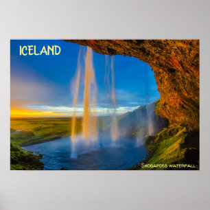 Island - Wasserfall Skogafoss Poster