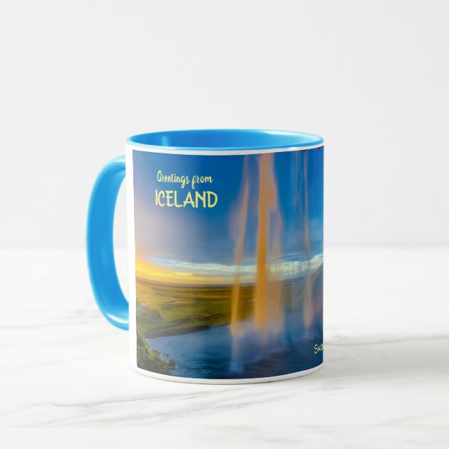 Island - Wasserfall Skogafoss Tasse (Vorderseite Links)