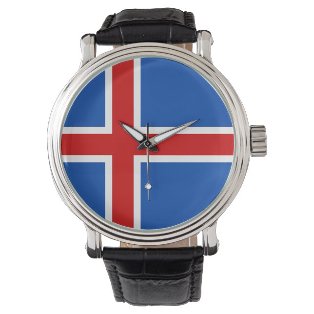 Island Watch - Die Flagge Islands Armbanduhr (Vorderseite)