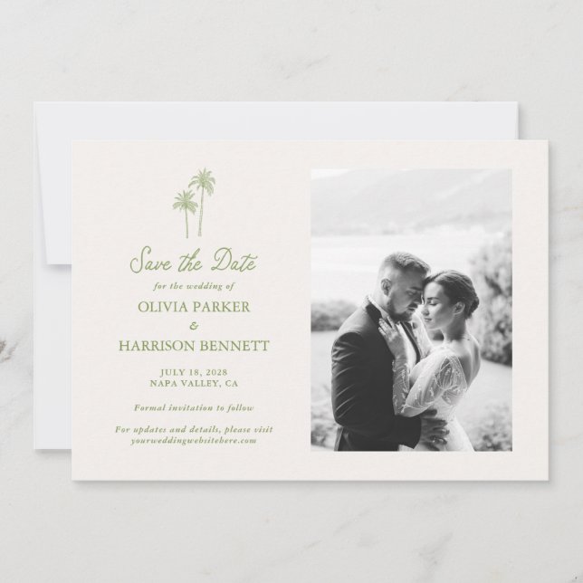 Island Wedding Photo Save the Date Einladung (Vorderseite)