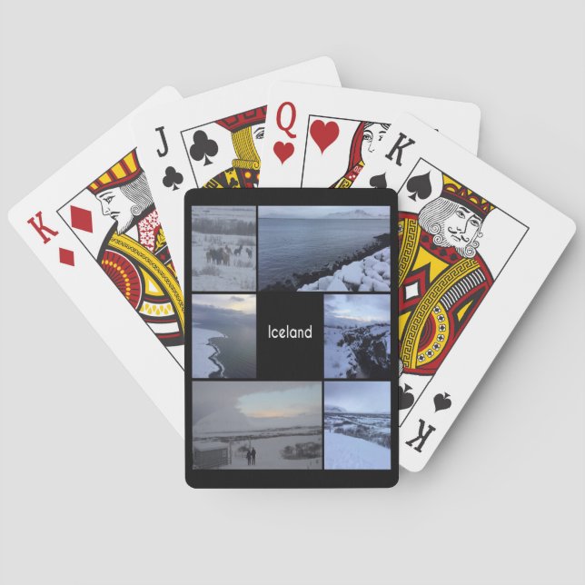 Island Winterlandschaft Collage Spielkarten (Rückseite)