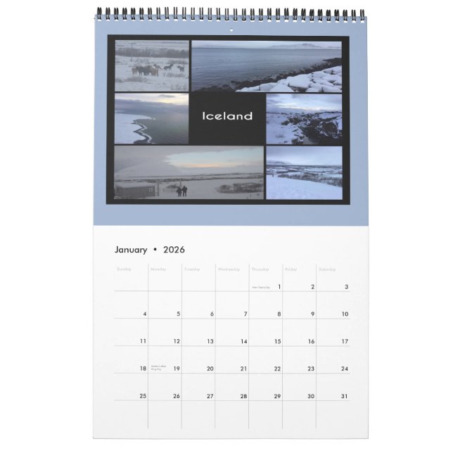 Island Winterlandschaft Kalender (Jan 2026)