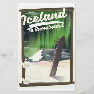 Island zum Snowboard Briefpapier
