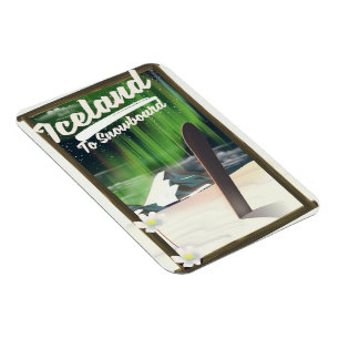 Island zum Snowboard Magnet