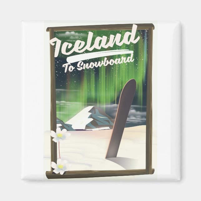 Island zum Snowboard Magnet (Vorne)