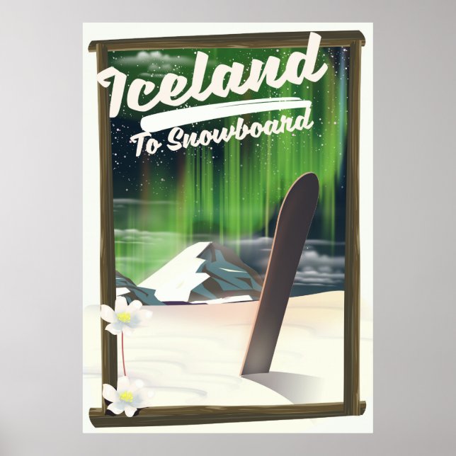 Island zum Snowboard Poster (Vorne)