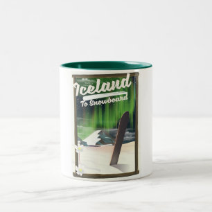 Island zum Snowboardfahren Zweifarbige Tasse