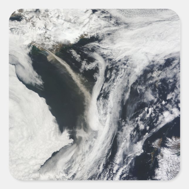 IslandÃ Â Â Â ½ s EyjafjallajÃ Â ½kull vulkan Quadratischer Aufkleber (Vorderseite)