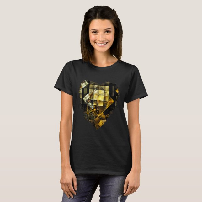 Isländer im Gangart-goldenen Diamanten abstrakt T-Shirt (Vorne ganz)