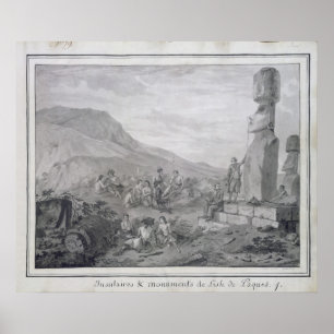 Islander & Monumente der Osterinsel, 1786 Poster