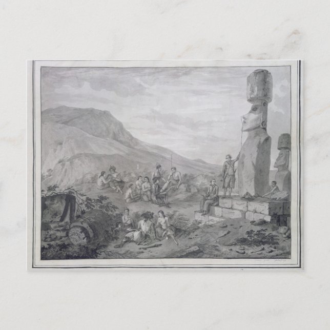 Islander & Monumente der Osterinsel, 1786 Postkarte (Vorderseite)